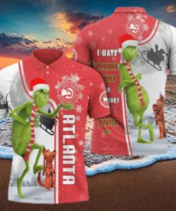 Personalized The Grinch Atlanta Hawks NBA 3D Polo Shirt Hate Morning People Funny Limotees