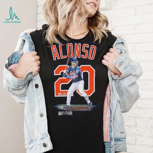 Pete Alonso New York Mets Autographed Fanatics Authentic Blue Nike shirt