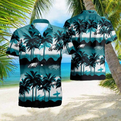 Philadelphia Eagles Coconut Island Ocean Waves Hawaiian Shirt