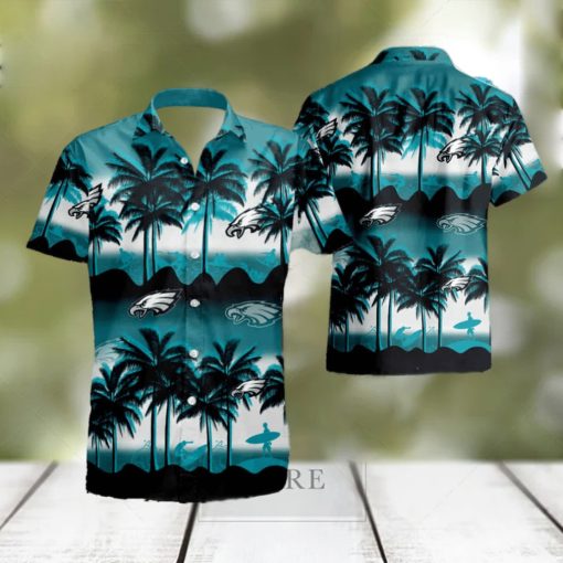 Philadelphia Eagles Coconut Island Ocean Waves Hawaiian Shirt