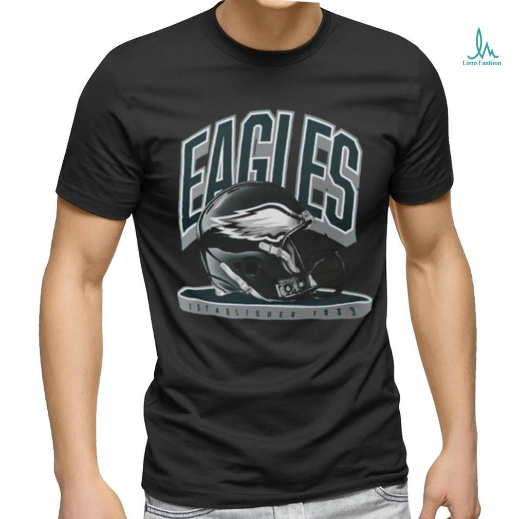 PHILADELPHIA EAGLES NFL Team Apparel Black T-Shirt Top Tee 3D logo Womens L