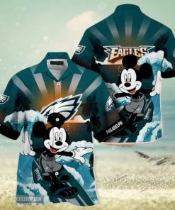 Mickey Halloween Night Philadelphia Eagles Nfl Hawaiian Shirt