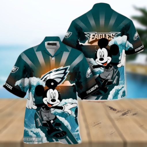 Philadelphia Eagles Nfl Custom Hawaiian Shirt   Short  T Shirt Hawaiian Pattern Print Style For Fans