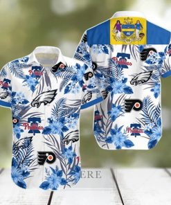 Philadelphia Eagles Phillies Flyers Summer Tropical Hawaiian Shirt