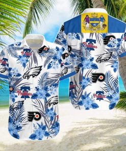 Philadelphia Eagles Phillies Flyers Summer Tropical Hawaiian Shirt