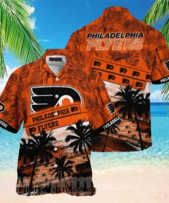 Philadelphia Flyers NHL Palm Tree Pattern Full Print Hawaiian Shirt