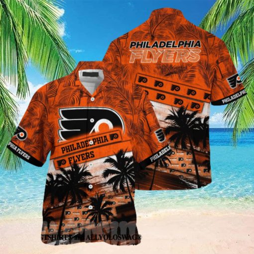 Philadelphia Flyers NHL Palm Tree Pattern Full Print Hawaiian Shirt