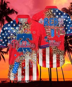 Philadelphia Phillies Logo Red Flower Hawaiian Summer Beach Shirt Full  Print - Limotees