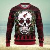 Michigan Wolverines Skull Flower Ugly Christmas Ugly Sweater