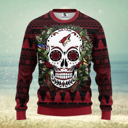 Phoenix Coyotes Skull Flower Ugly Christmas Ugly Sweater