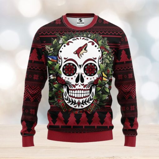 Phoenix Coyotes Skull Flower Ugly Christmas Ugly Sweater