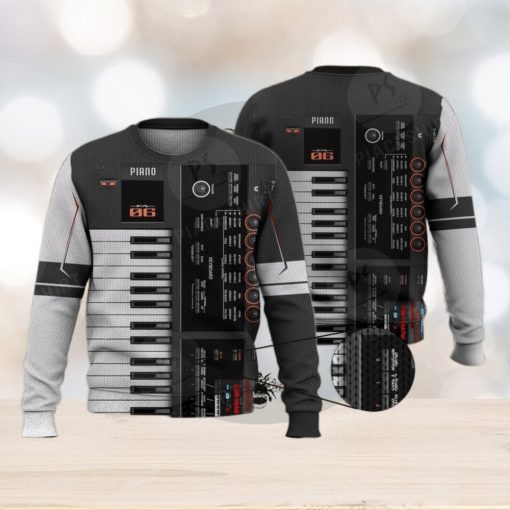 Piano Electronic Keybroad Unique Cool 3D Full Print Ugly Sweater Christmas Gift Sweater