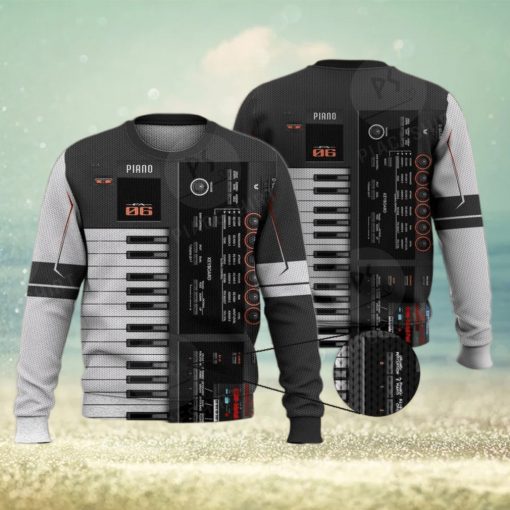 Piano Electronic Keybroad Unique Cool 3D Full Print Ugly Sweater Christmas Gift Sweater