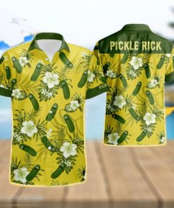 Pickle Rick Short Sleeve Aloha Hawaiian Shirt