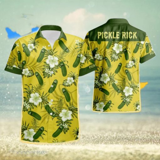 Pickle Rick Short Sleeve Aloha Hawaiian Shirt