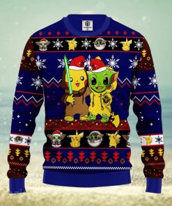 Pikachu And Yoda Blue 1 Amazing Gift Ugly Christmas 3D Sweater Christmas Gift For Men And Women