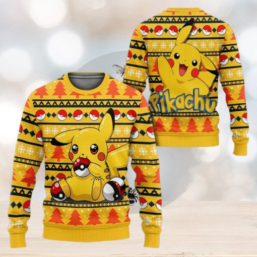 Pikachu Pikachu Anime Pikachu Xmas Pocket Monster Gift Ugly Christmas Sweater For Men And Women