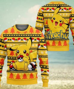 Pikachu Pikachu Anime Pikachu Xmas Pocket Monster Gift Ugly Christmas Sweater For Men And Women