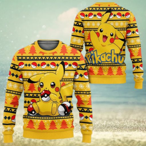 Pikachu Pikachu Anime Pikachu Xmas Pocket Monster Gift Ugly Christmas Sweater For Men And Women