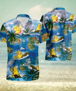 Pikachu Surfing Short Sleeve Aloha Hawaiian Shirt