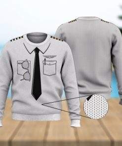 Pilot Shirt White 3D Full Print Ugly Sweater Christmas Gift Sweater