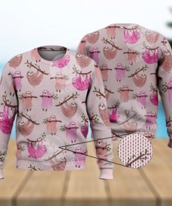 Pink Sloth Cute Funny Fashionable Family Gift 3D Full Print Ugly Sweater Christmas Gift Sweater