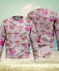 Pink Sloth Cute Funny Fashionable Family Gift 3D Full Print Ugly Sweater Christmas Gift Sweater