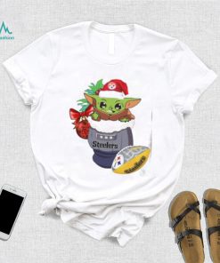 Pittsburgh Steelers Christmas Baby Yoda Star Wars Funny Happy NFL Women's T  Shirt - Limotees