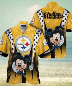 Pittsburgh Steelers Graphic Mickey Hawaiian Shirt  3D Printed Tropical Pattern