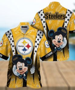 Pittsburgh Steelers Graphic Mickey Hawaiian Shirt 3D Printed Tropical Pattern