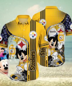 Pittsburgh Steelers Hawaiian Shirt Mickey Graphic 3D Printed