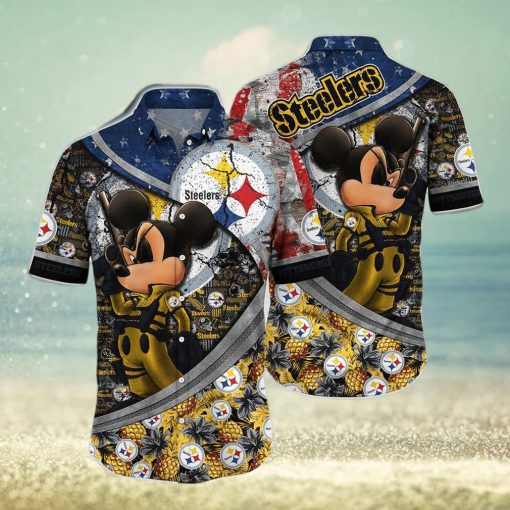 Pittsburgh Steelers Hawaiian Shirt Mickey Graphic