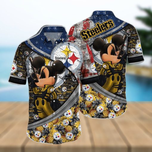 Pittsburgh Steelers Hawaiian Shirt Mickey Graphic