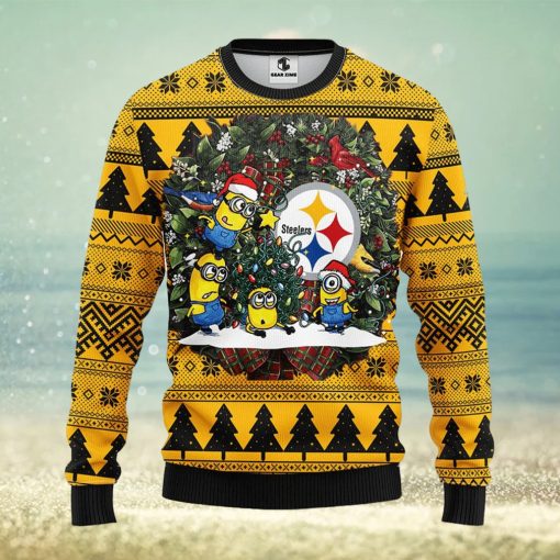 Pittsburgh Steelers Minion Christmas Ugly Sweater