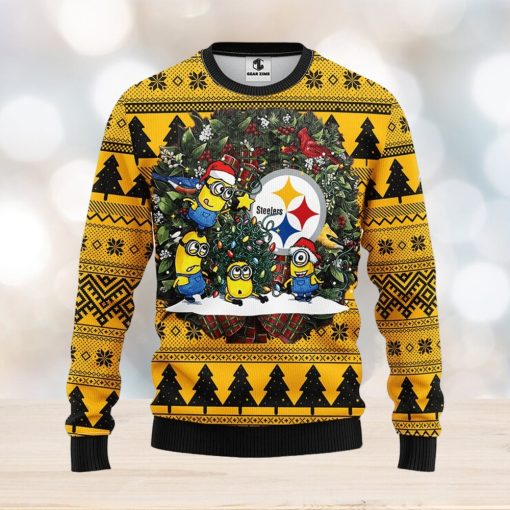 Pittsburgh Steelers Minion Christmas Ugly Sweater