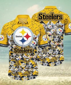 Pittsburgh Steelers NFL Hawaiian Shirt And Short  Graphic Tropical Pattern 3D Printed Beach Shirt Summer Best Gift For Fan