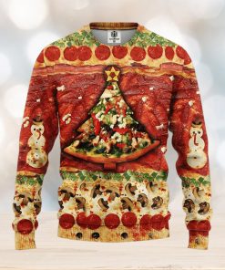 Pizza 3D Thanksgiving Women Mens Ugly Christmas Sweater