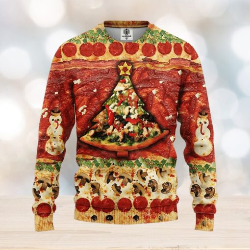 Pizza 3D Thanksgiving Women Mens Ugly Christmas Sweater