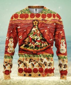 Pizza 3D Thanksgiving Women Mens Ugly Christmas Sweater