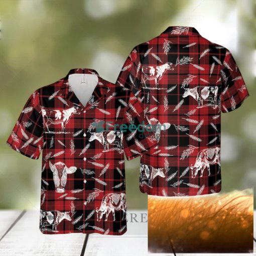 Plaid Pattern Holstein All Over Printed 3D Hawaiian Shirt