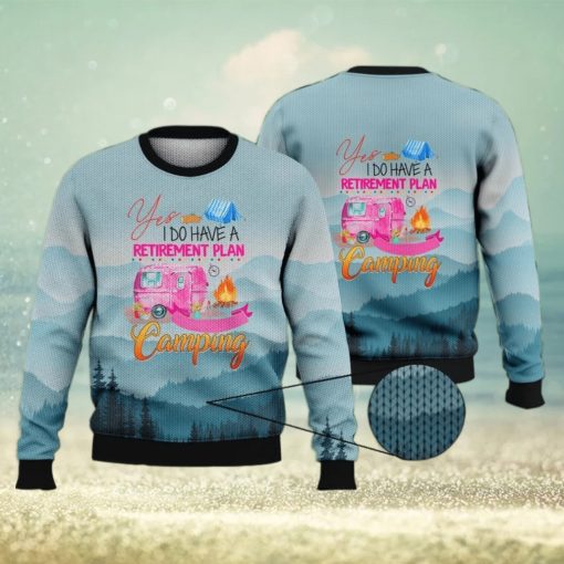 Plan Camping Mountainous Full Print 3D Ugly Sweater Christmas Gift Sweater