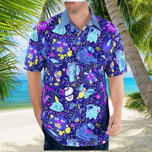 Poison Pokemon Hawaiian Shirt And Shorts 3D Summer Vacation Hawaiian Shirt