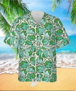 Pokemon Cute Bulbasaur Pattern Beach Lover 3D Hawaiian Shirt