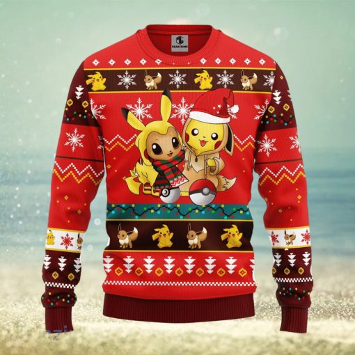 Pokemon Cute Noel Mc Ugly Christmas Sweater Red 1 Amazing Gift Men And Women Christmas Gift