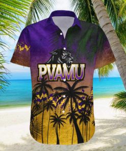 Prairie View A M Panthers 3D Hawaiian Shirt Coconut Tree Tropical Grunge NCAA Summer Beach hawaiian shirt