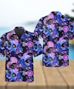 Purple Jellyfish Skull Hawaiian Shirt Summer Beach Shirt