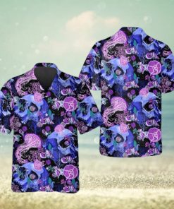 Purple Jellyfish Skull Hawaiian Shirt Summer Beach Shirt