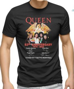 Queen 53Rd Anniversary 1970 2023 Thank You for the memories signatures shirt