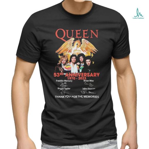 Queen 53Rd Anniversary 1970 2023 Thank You for the memories signatures shirt