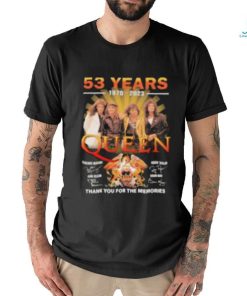 Queen band 53 years 1970 2023 thank you for the memories shirt